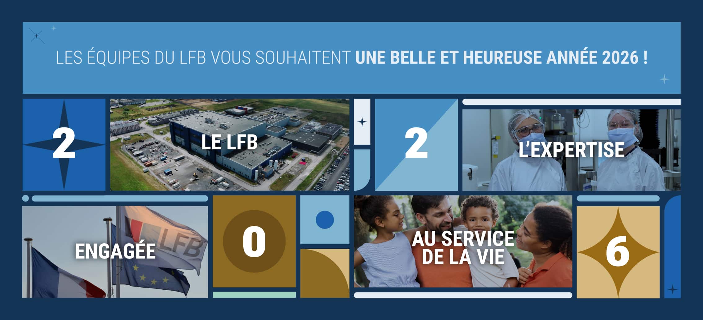 Les équipes du LFB vous souhaitent une belle et heureuse année 2026 : Le LFB, l'expertise engagée au service de la vie.
